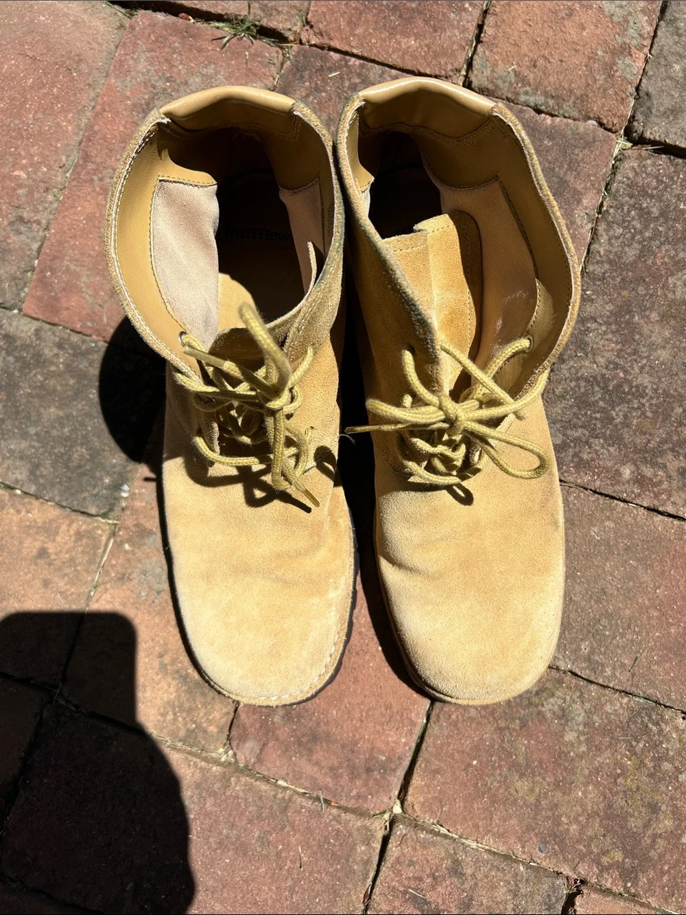 Men’s Ruff Hewn Tan Leather Suede Chukka Boots, Sz 9